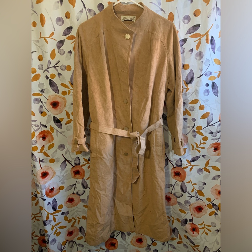 Vintage Court Romi Ultra Suede Trench Coat Sz L